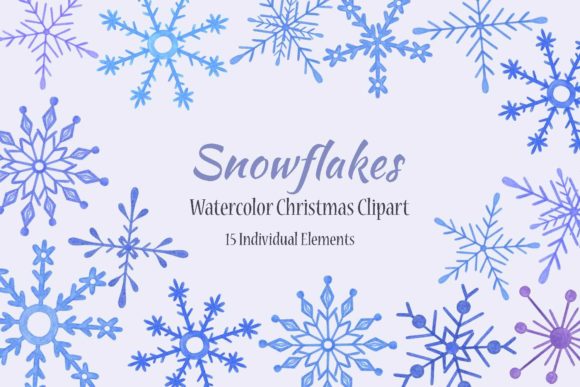 Download Snowflakes Watercolor Winter Clipart - Premium Resources