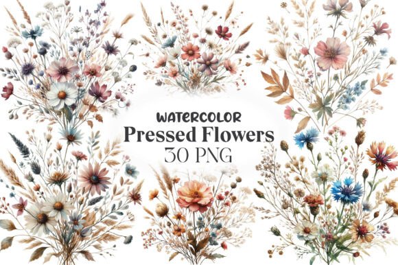 Download Wild Floral Clipart Dry Pressed Flowers - Flowers Collection