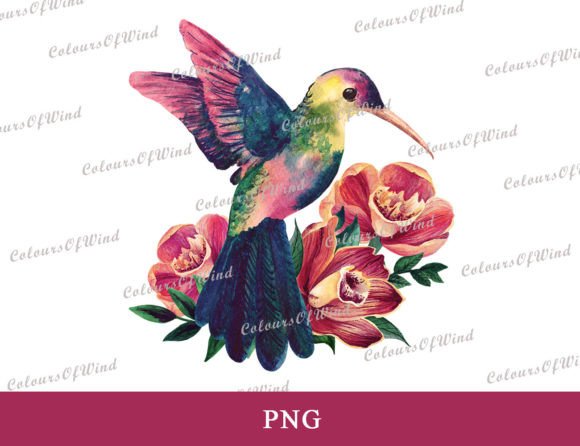Download Hummingbird in Flowers Sublimation PNG - Flowers Collection