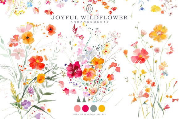 Download Wild Flowers Clipart Set - Flowers Collection