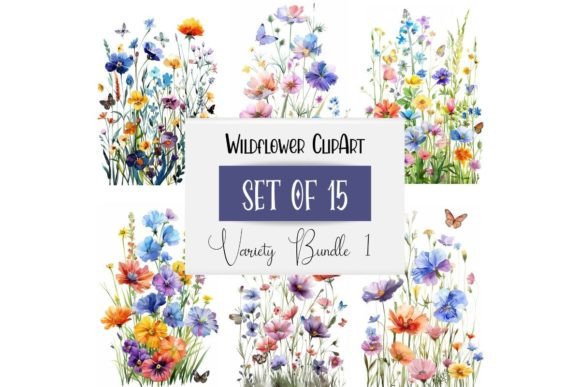 Download Watercolor Wildflower Meadow Flowers - Flowers Collection