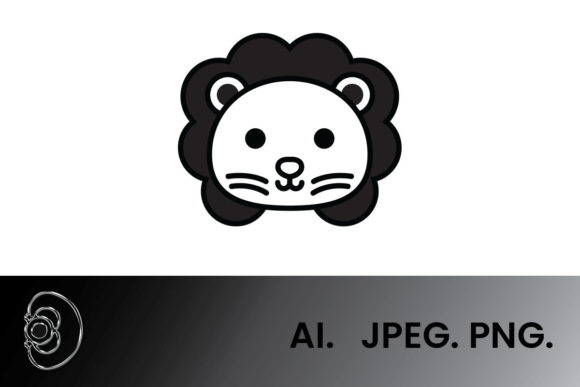 Download Black and White Cute Lion Illustration - Premium Resources