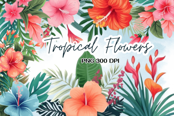 Download Tropical Flowers Summer Watercolor PNG - Flowers Collection