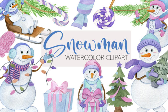 Download Snowman Watercolor Winter Clipart - Premium Resources