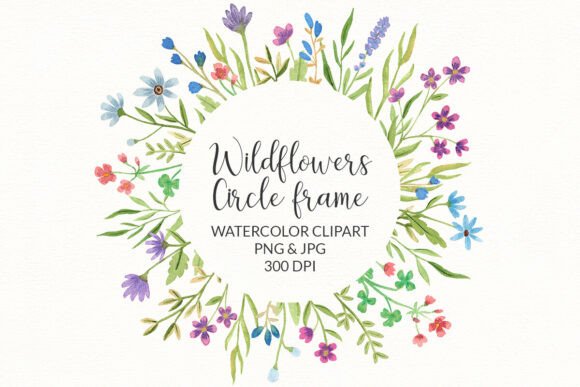 Download Floral Wreath, Circle Frame Wildflowers - Flowers Collection