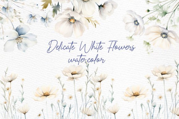Download Watercolor White Wild Flowers Clipart - Flowers Collection