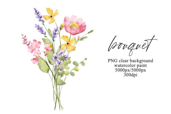 Download Watercolor Wild Flowers Clipart Bouquet. - Flowers Collection