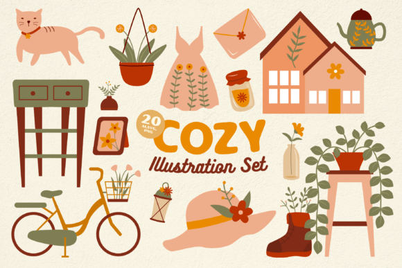 Download Cozy Illustration Set - Cozy illustration Collection