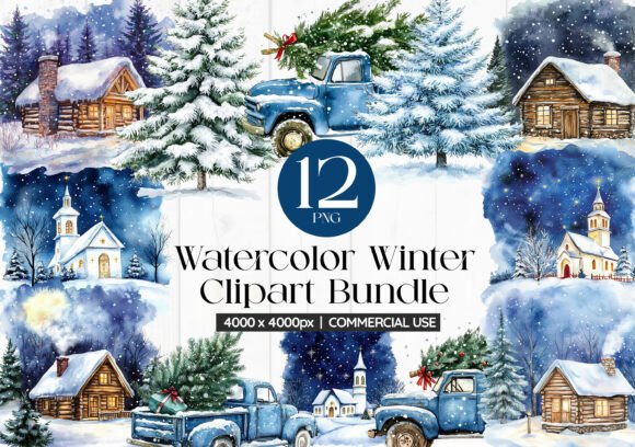 Download Watercolor Winter Clipart Bundle - Premium Bundle