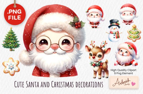 Download Cute Santa and Christmas Decorations - Christmas decorations Collection