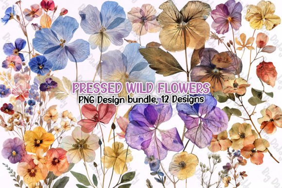 Download Pressed Wild Flowers Clipart PNG - Flowers Collection