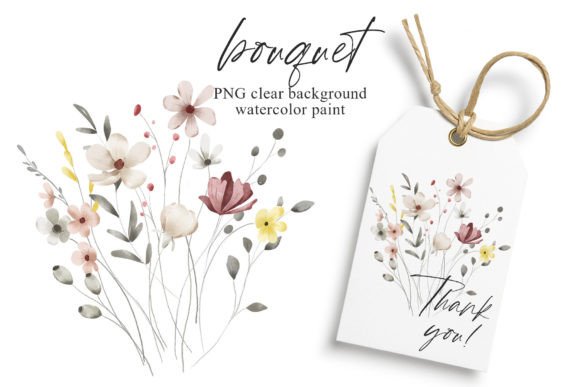 Download Watercolor Wild Flowers Clipart Bouquet. - Flowers Collection