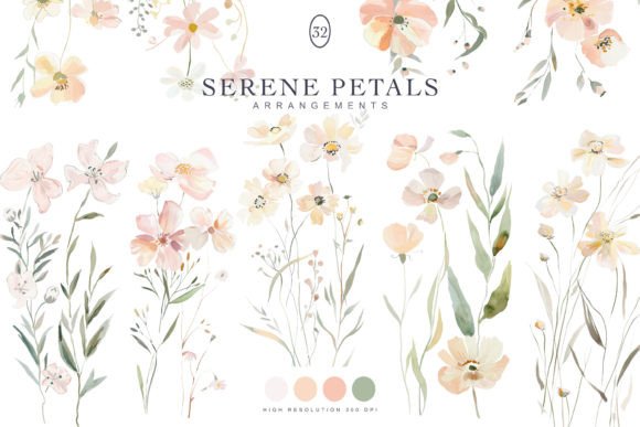 Download Watercolor Pastel Wild Flowers Clipart - Flowers Collection